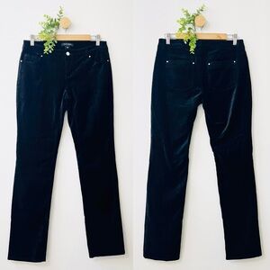 White House Black Market NWT Black Velvet Slim Pants